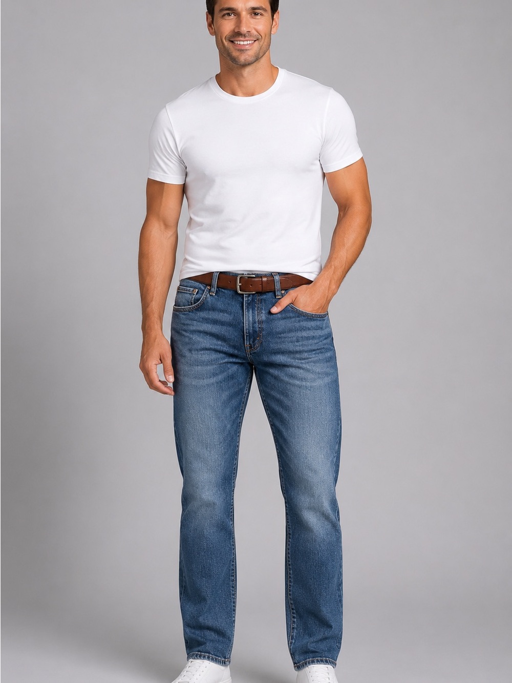 Levi’s Signature Straight Jeans Men’s 36x32 Medium Wash Stretch Denim Classic